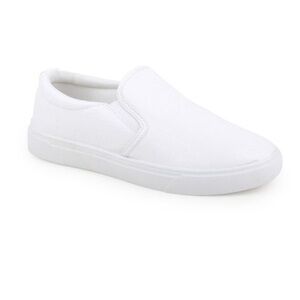 AMS White Layla Slip-On croc embossed Sneakers